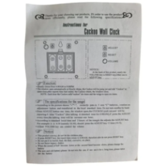 instruction manual for cuckoo wall clock