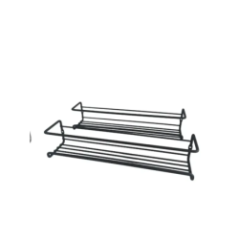 Metalowy organizer na buty ścienny czarny 2 poziomy