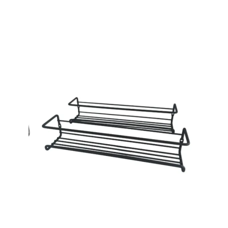 Schwarzer Wandmontierter Metall Schuhorganizer mit 2 Ebenen