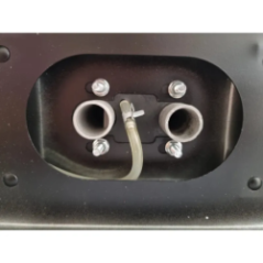 bottom of parking heater with connections