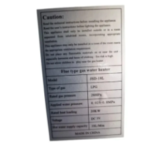 top of Haobang gas water heater with ventilation grille