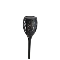 schwarze Solar-Gartenlampe Vorderansicht