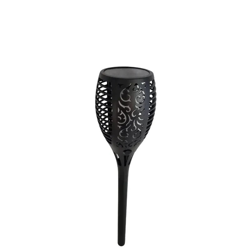 Dekorative Solar-Gartenlampe mit schwarzem Muster