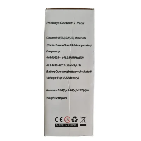 Набір з 2 рацій з діапазоном до 8 км та ліхтариком