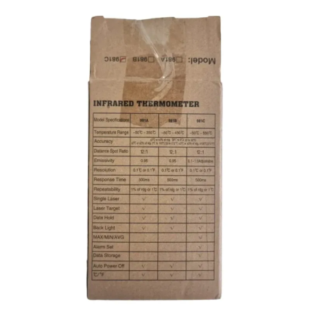 infrarot nicht-kontakt-thermometer BT-981C frontansicht mit display und tasten