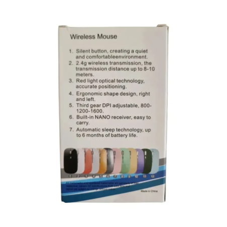 Wireless optical mouse with DPI adjustment and nano receiver