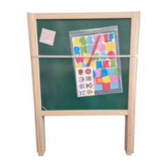educational magnetic board front view with accessories