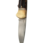 Folding Hunting Knife with Horn Handle and Brass Head
