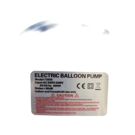 Elektryczna pompka do balonów z dwoma końcówkami i uchwytem