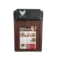 automatische Hühnerstalltür Vorderansicht mit Mechanismus