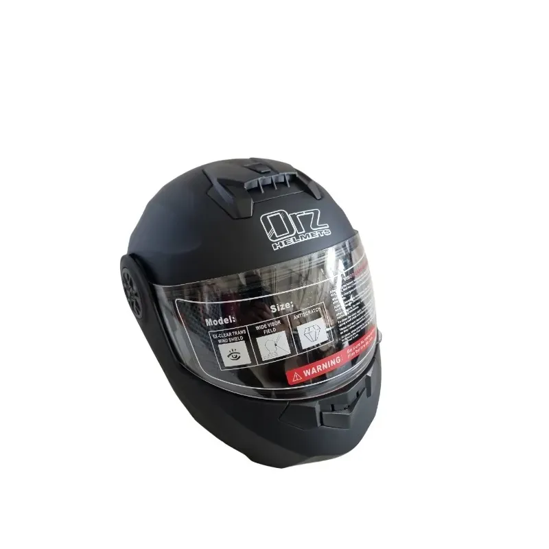 Vollgesichts-Motorradhelm mit Visier Schwarz