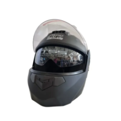 full face motorcycle helmet front view with open visor