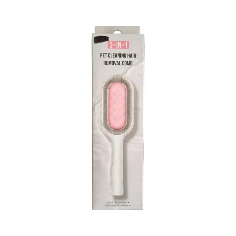 3-w-1 pet hair removal comb with massage function
