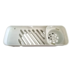 badezimmerorganizer seitenansicht mit erweitertem wasserbehälter