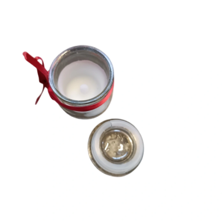 Dekorative Lampe LED im Glasbehälter mit rotem Band