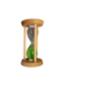 Wooden Hourglass 3 Minutes with Green Sand
