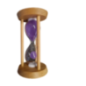 Wooden 5-Minute Hourglass with Purple Sand
