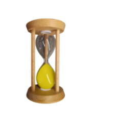 Wooden Hourglass 1 Minute with Yellow Sand