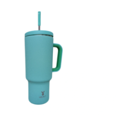 Meoky thermal mug in mint color with handle and lid