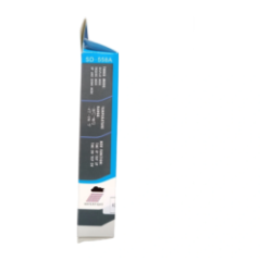 Side of the packaging with information on waterproofing and temperature range