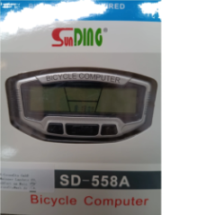 Nahaufnahme des Displays und der Tasten des Fahrradcomputers SunDing SD-558A