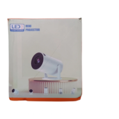Packaging of mini projector LED showing the model and product graphics