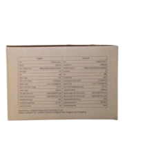 Label with technical parameters and product specifications