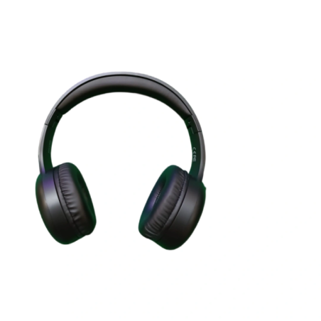 View of the ear cushions of wireless headphones on a green background