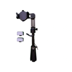 Expanded mini selfie tripod with holder and two LED lights