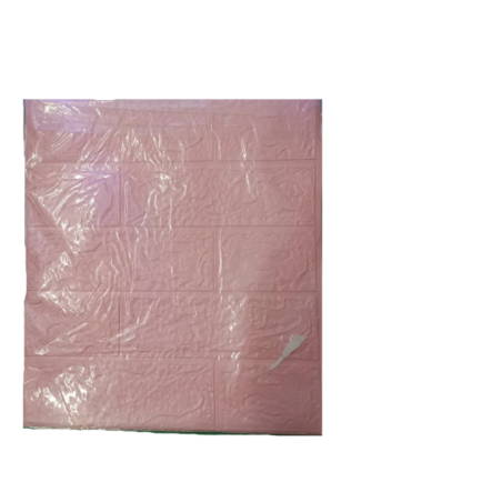 Set of pink wall panels 3D imitating brick in foil packaging