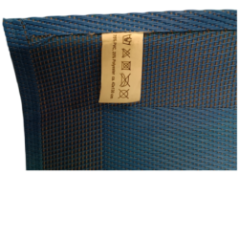 Label with material composition and dimensions of the mat