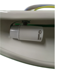 Close-up of E14 bulb socket with maximum power marking