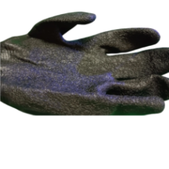 Close-up of the texture of the rubber coating on the work glove