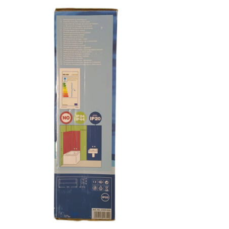 Packaging of the Briloner Splash lamp with information on protection rating and dimensions