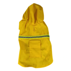 yellow dog rain jacket side view