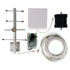 Zestaw anten, kabli i zasilacza do wzmacniacza