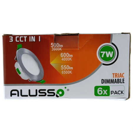 Paket von Deckenlampen LED Alusso 7W mit Leistungs- und Farbtemperaturmarkierungen