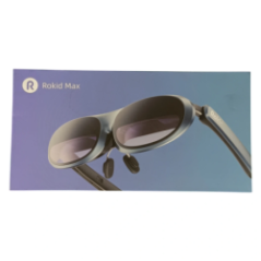 Verpackung der Rokid Max Augmented Reality Brille mit sichtbarem Logo und Produktbild