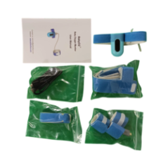 Graue Kartonverpackung des Sauerstoffmonitors mit Messgerät