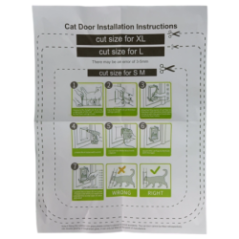 Installationsanleitung für die Katzentür mit Größenmarkierungen