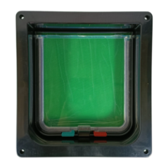 Side profile of the cat door