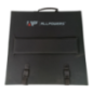 Tragbares Allpowers Solarpanel mit Griff und Logo auf schwarzem Gehäuse