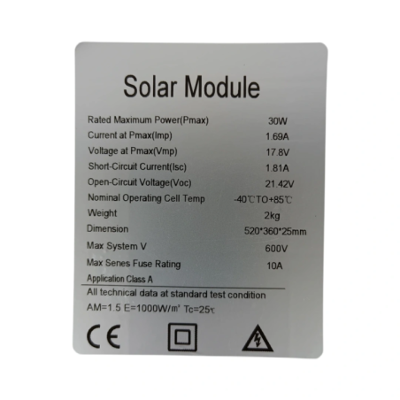 Solar panel 30W with charge controller