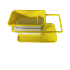 Top view of the container and drip tray of the kitchen sink organizer