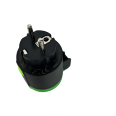 View from the plug side with markings and pins