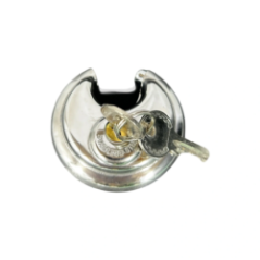 Disc lock with keys on a white background