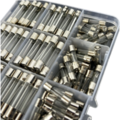 Close-up view of the box with fuses showing different sizes and compartments