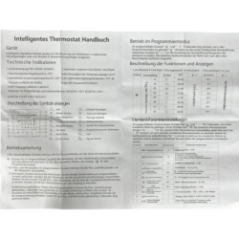 Benutzerhandbuch des Thermostats in deutscher Sprache