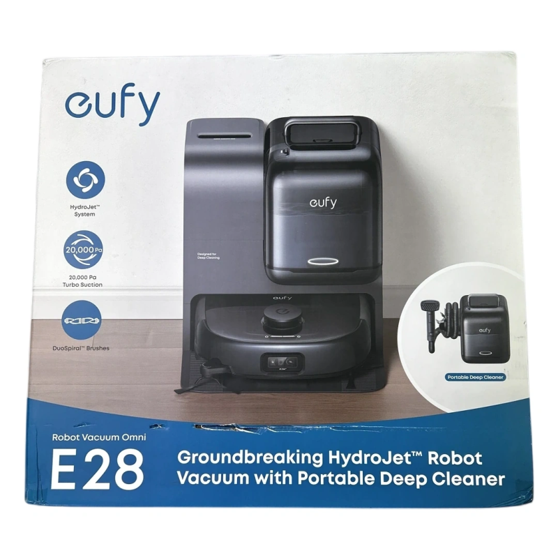 Eufy RoboVac Omni E28 Automatic Vacuum with HydroJet and Portable Cleaner