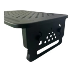 Side view of the adjustable legs of the stand